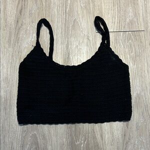Aerie Black Knit Crop Top